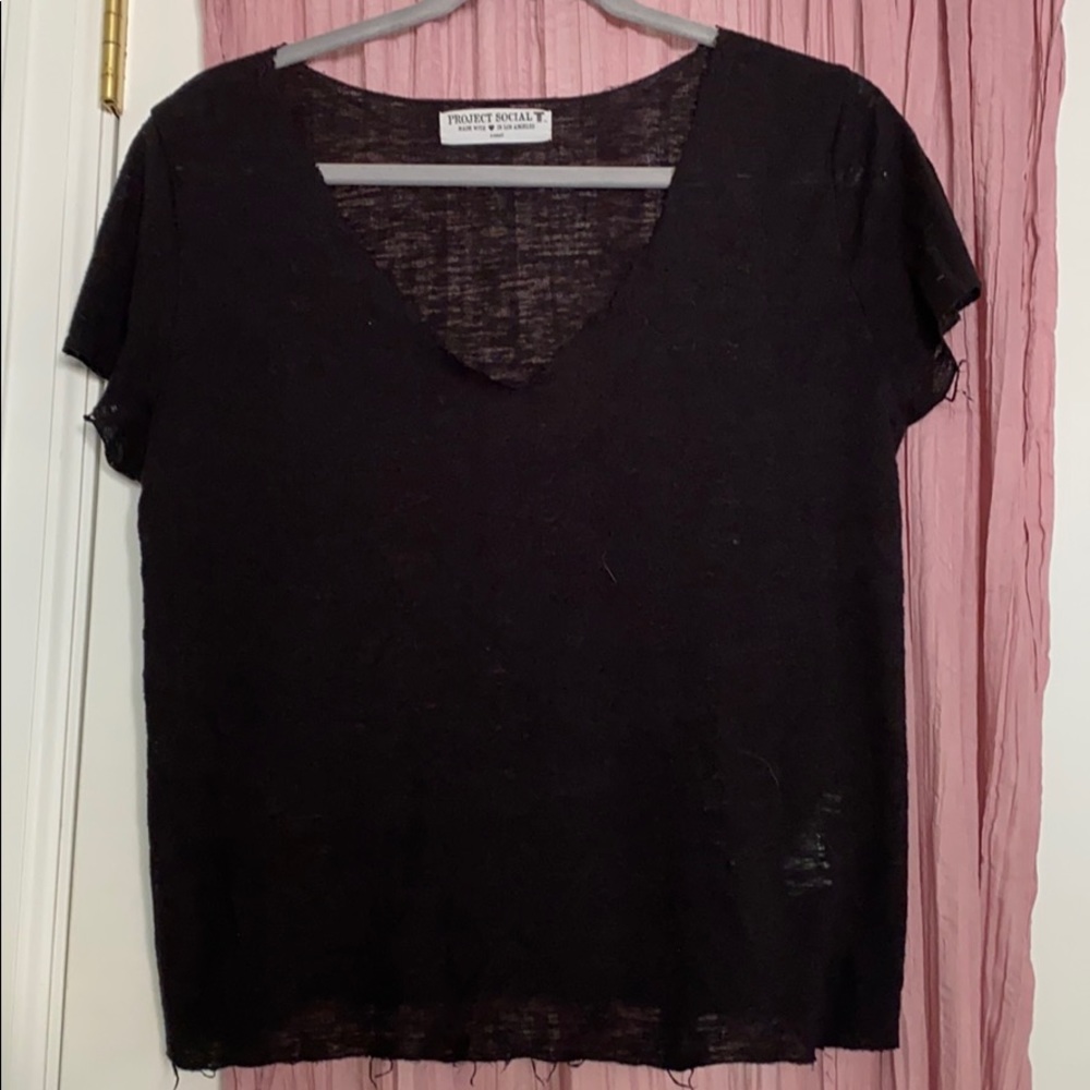 Project Social T Textured V Neck